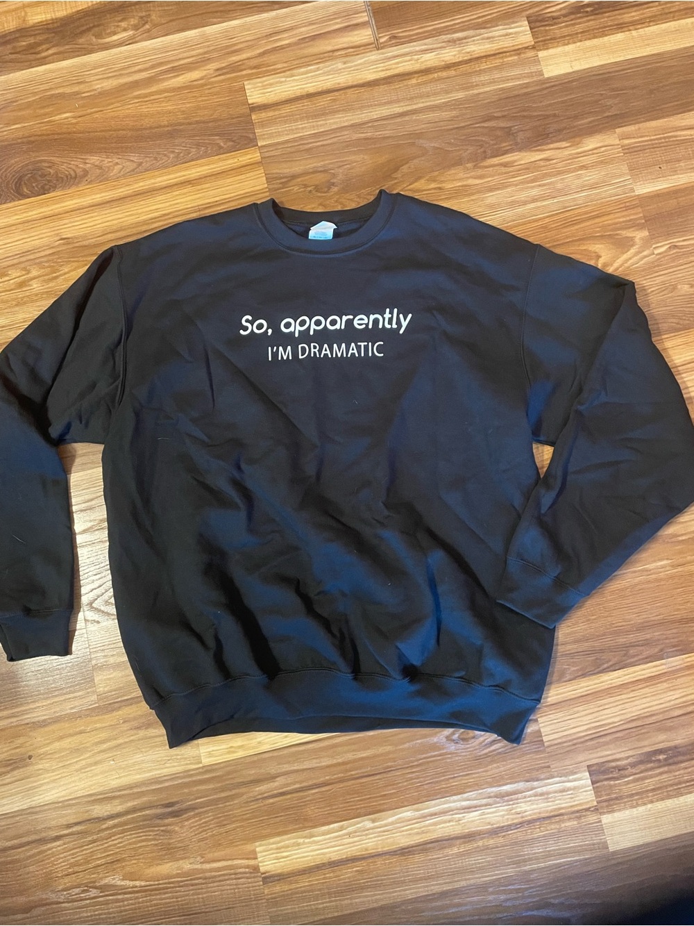 adidas Black Crewneck Sweatshirt with White Slogan
